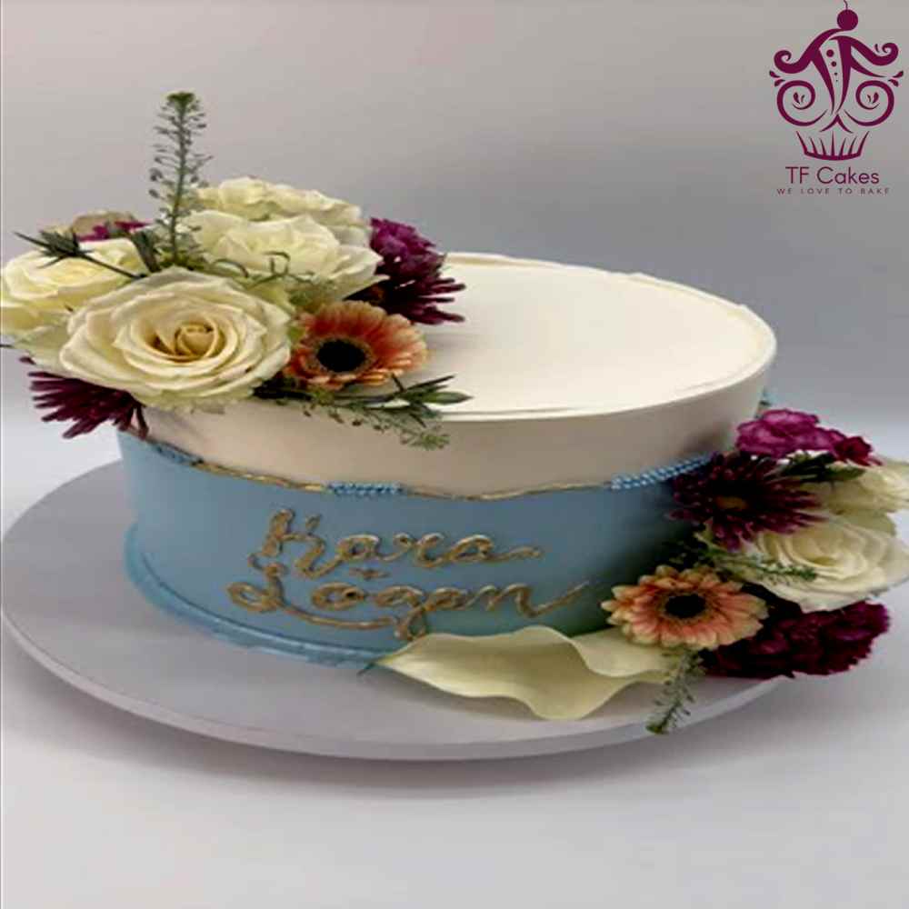 Azure Blossoms Cake