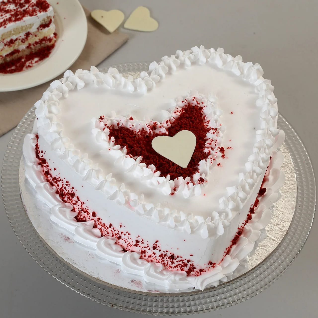 Red Velvet Cream Heart Cake