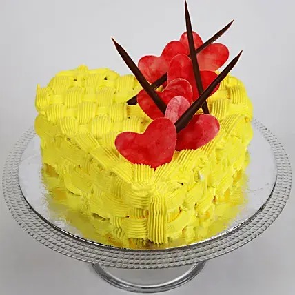 Decorated Hearts Chocolate Cake