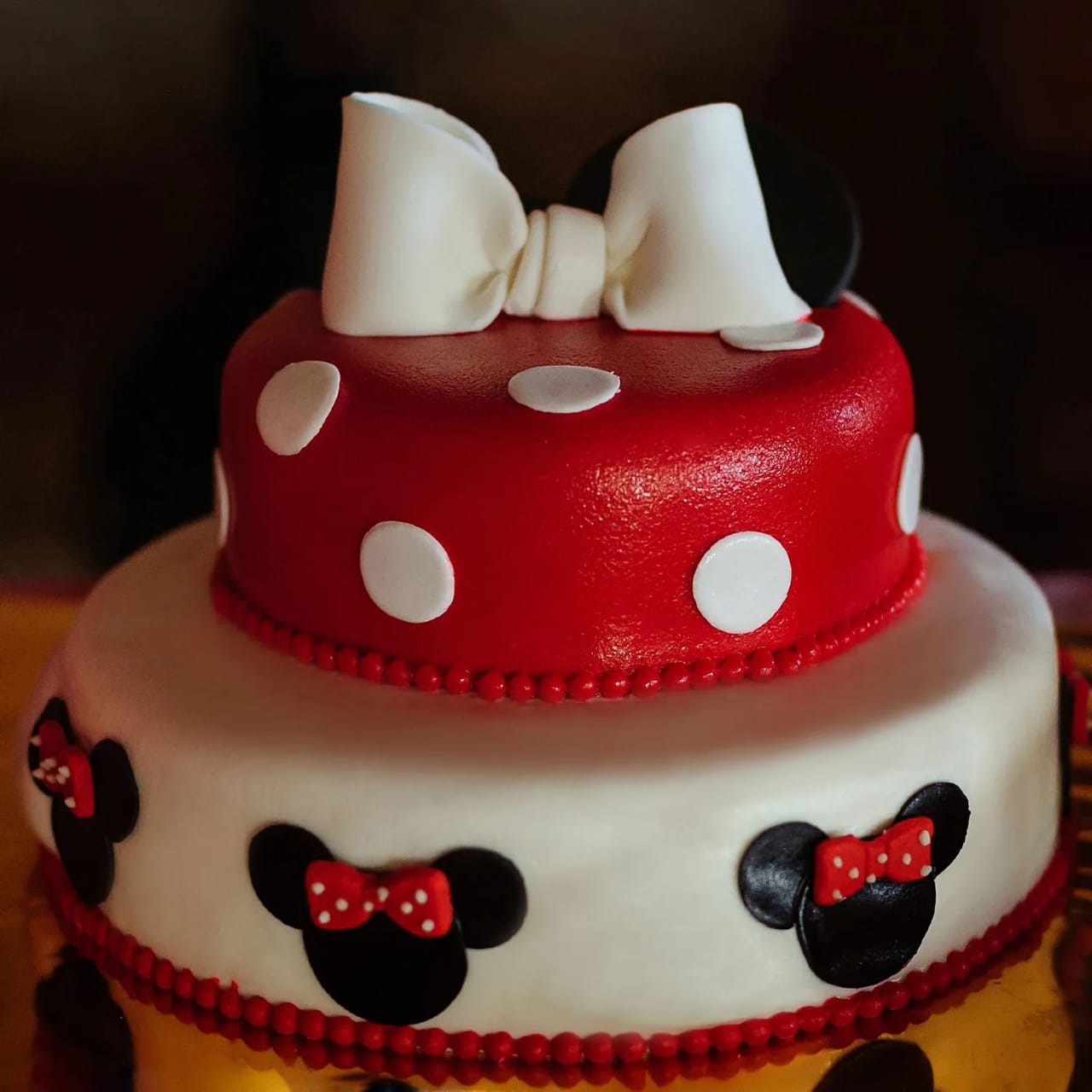 Minnie Mouse 2 Tier Truffle Cake
