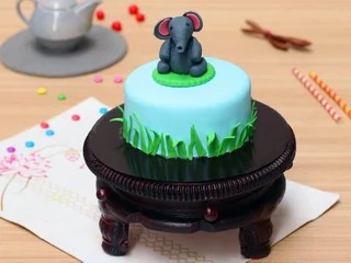 Baby Elephant Fondant Cake