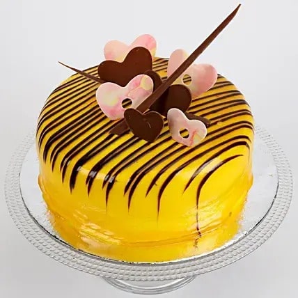 Striped Hearts Chocolate Cake
