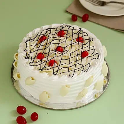 Delicious white forest cake