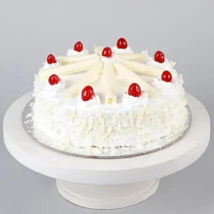 White Forest Cherry and flages Cake