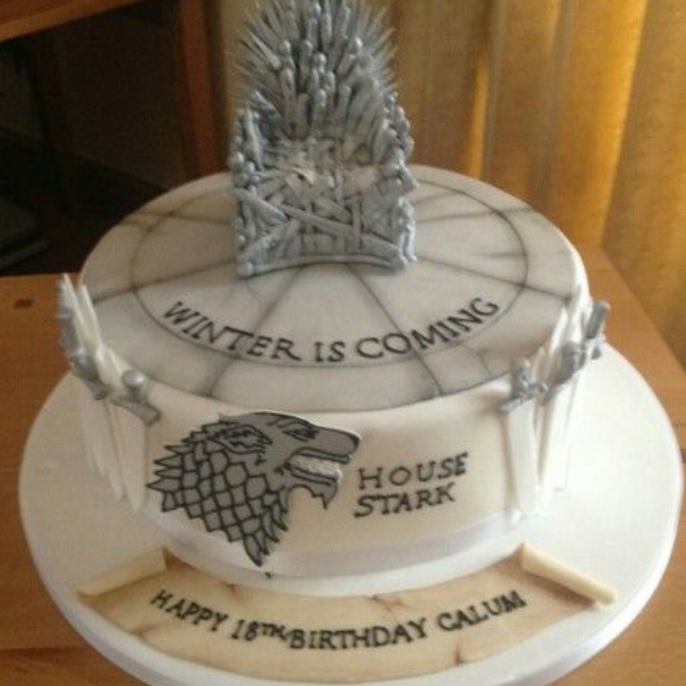 Thrones house stark winter is coming cake