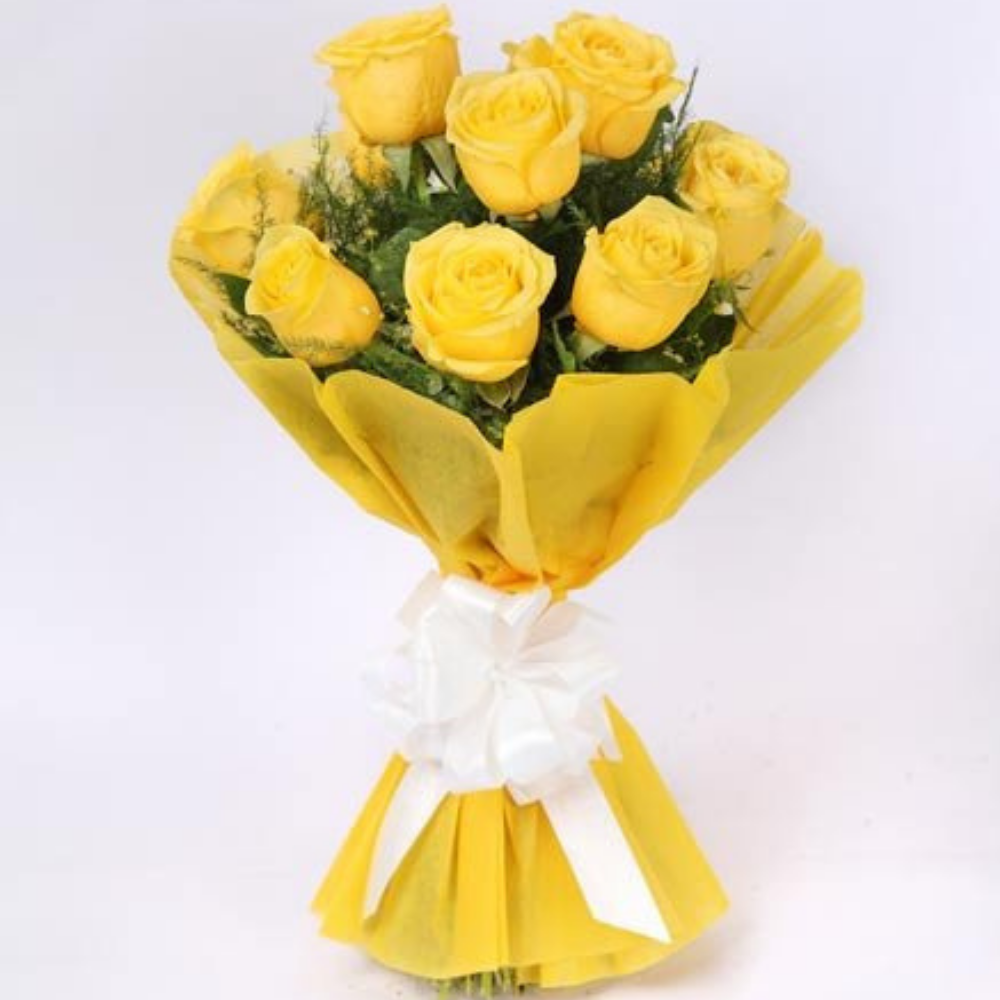 10 yellow roses