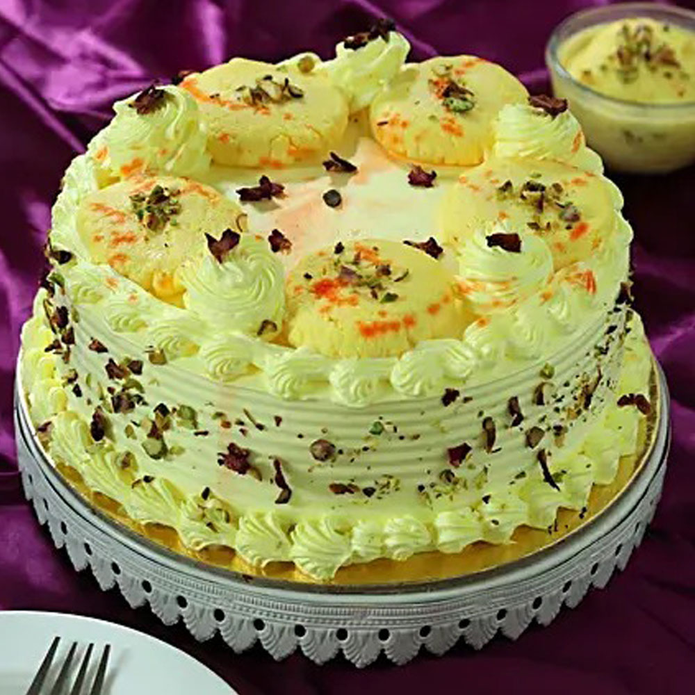 Pista With Rasmalai Cake