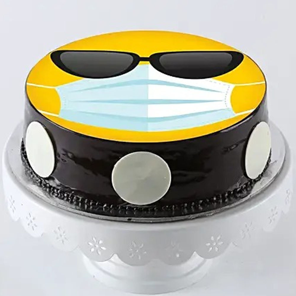Cool Mask Emoji Chocolate Cake