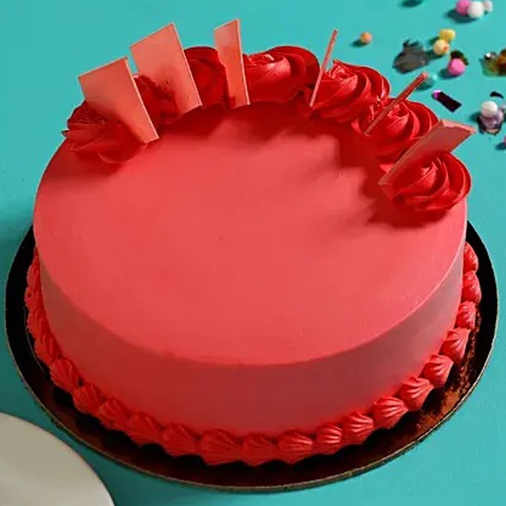 Red Strawberry Sponge Cake