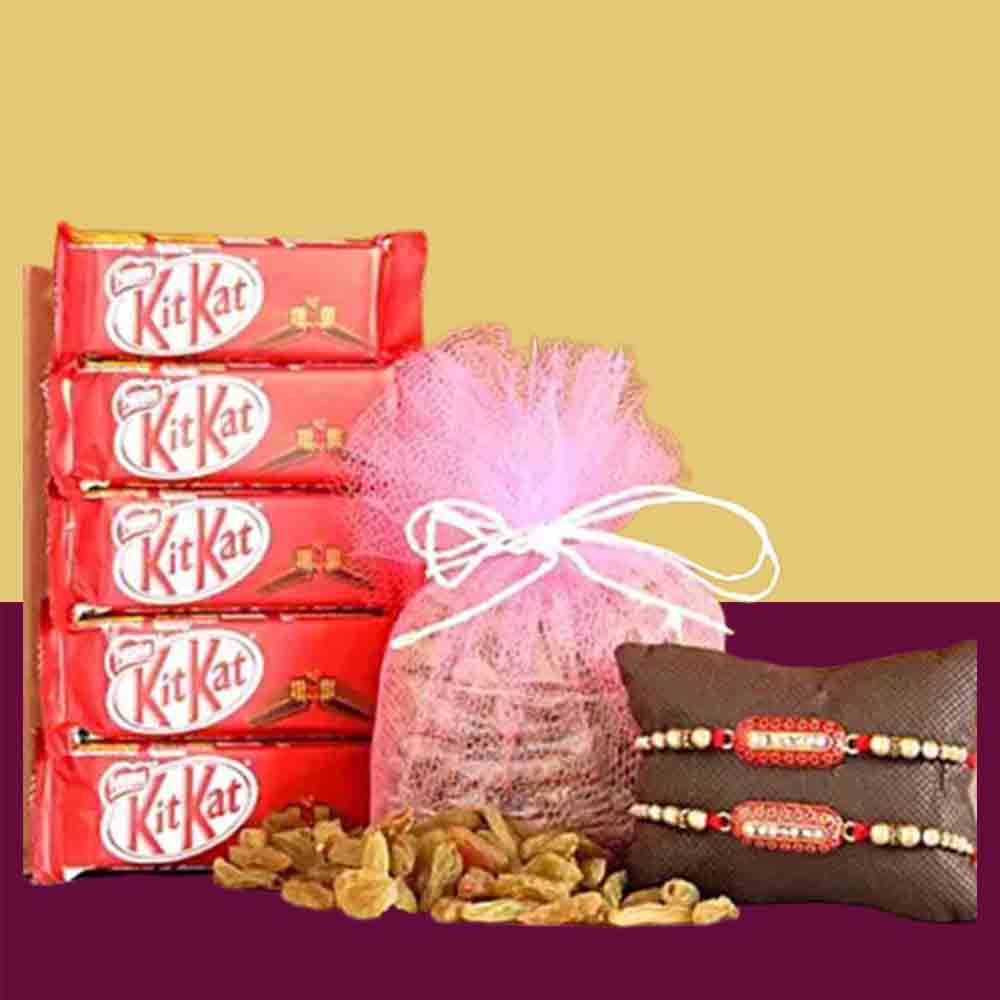Rakhis 2 Set With KitKat and Raisins