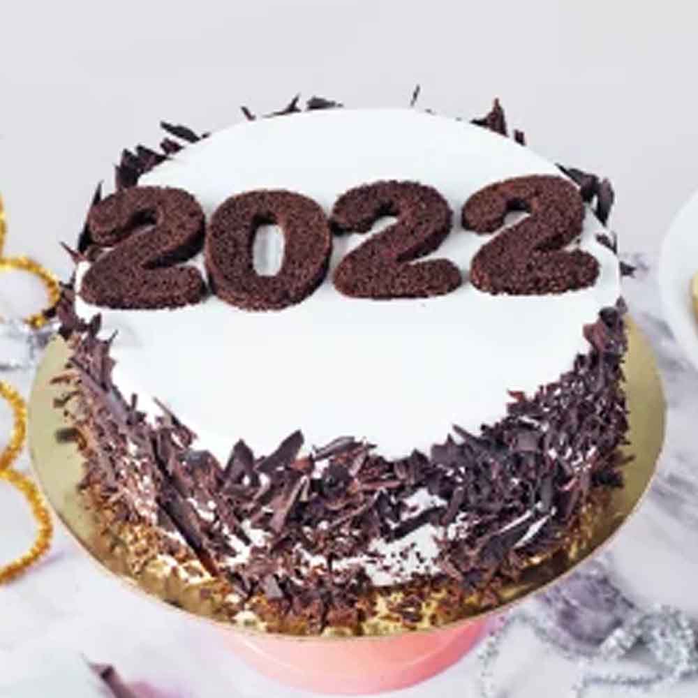New Year Props Chocolate Photo Cake| Order New Year Props ...
