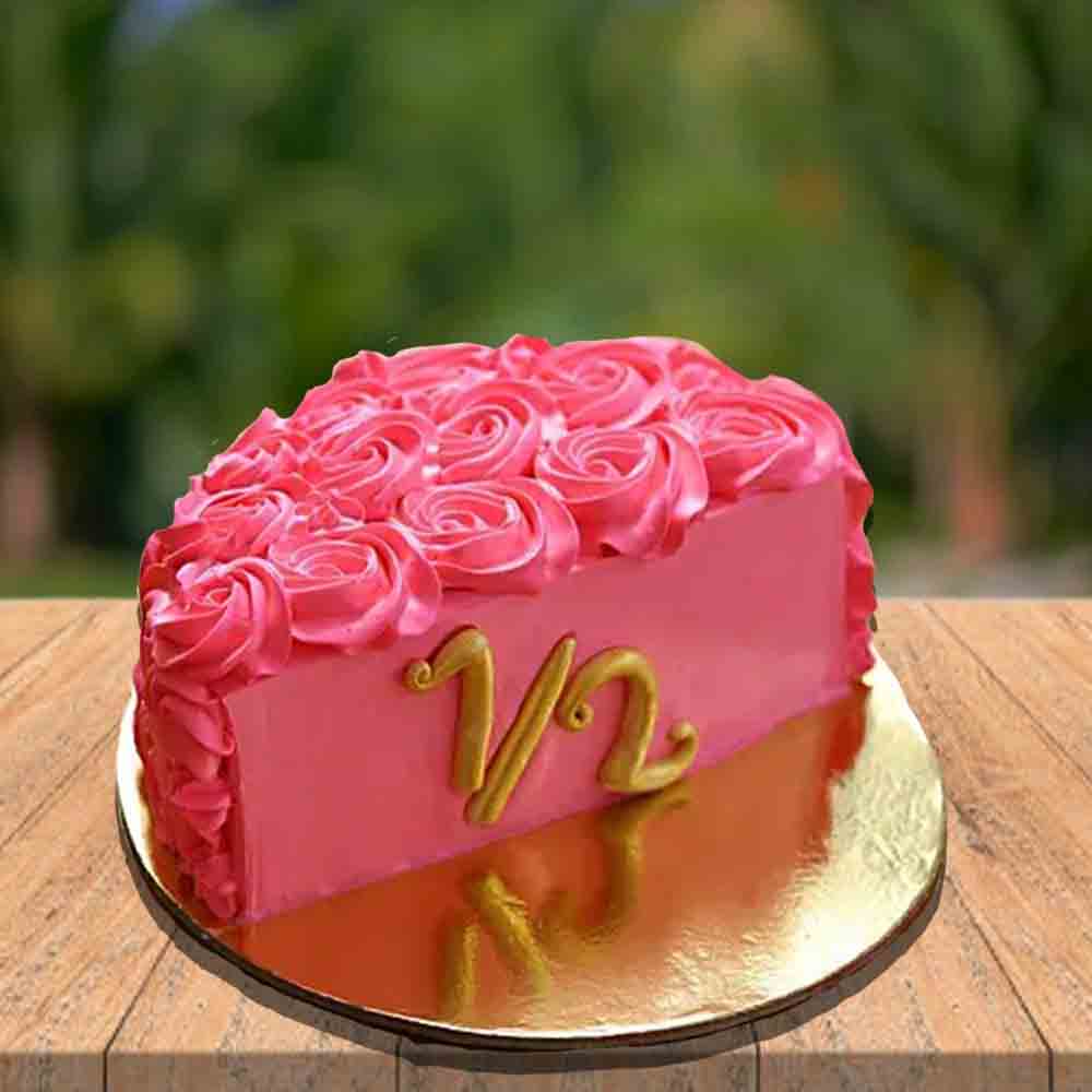 Pink half cake