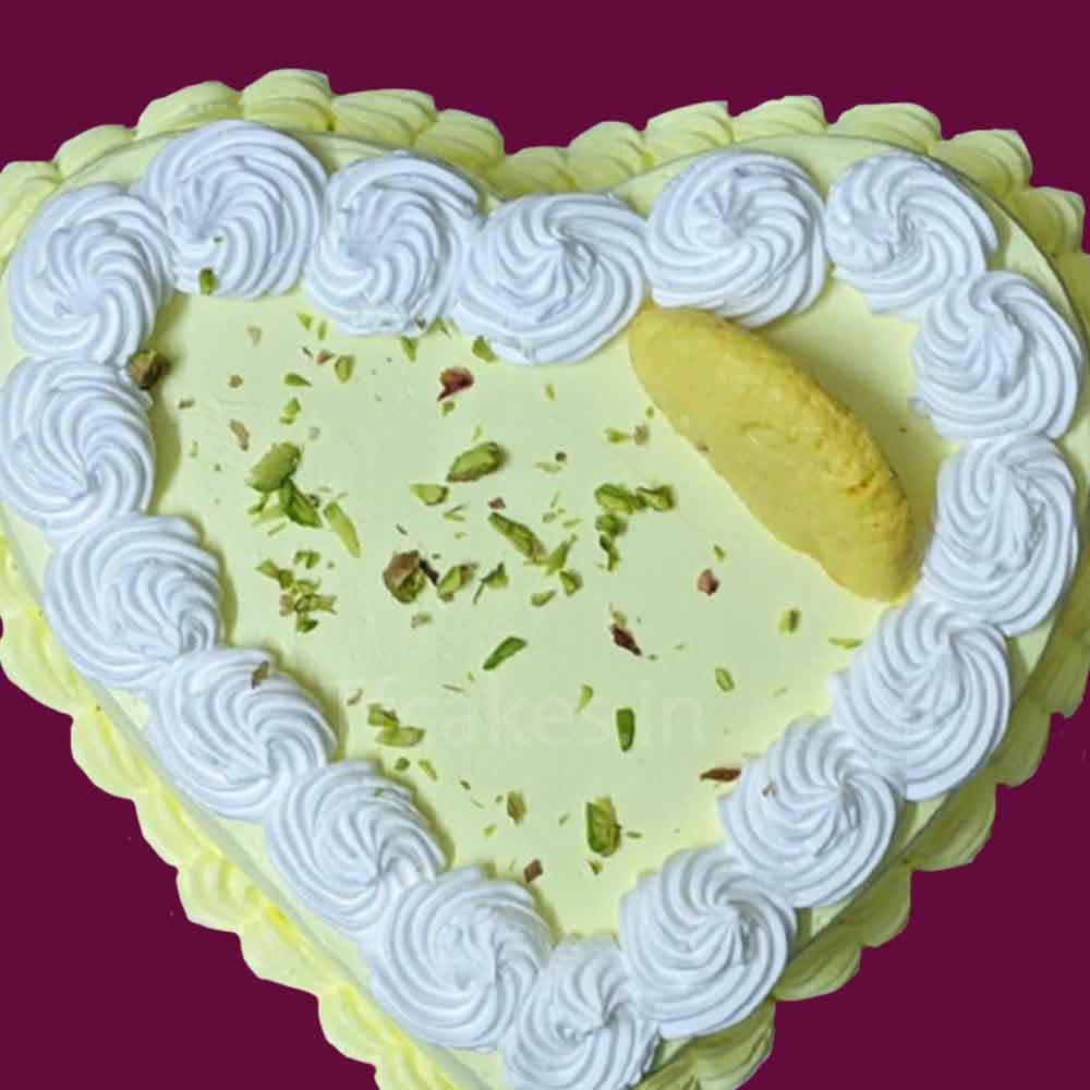 Rasmalai heart shape cake