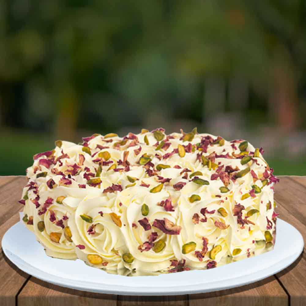 Creamy rasmalai flower cake