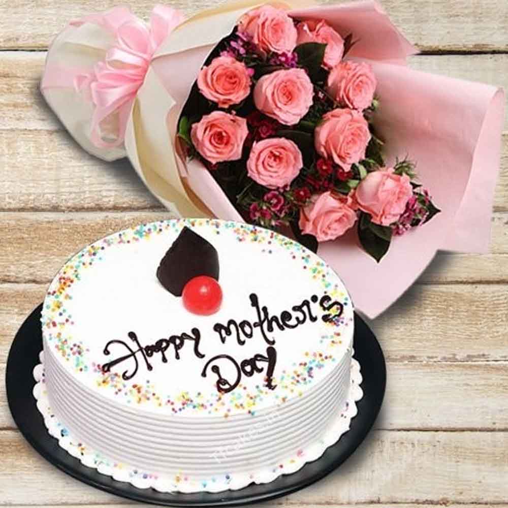 Mothers Day Flower with Cake