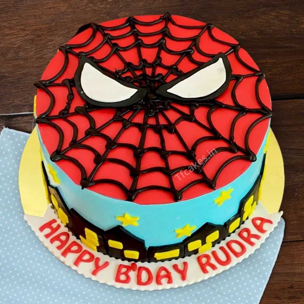 Round Shape Spiderman Cake