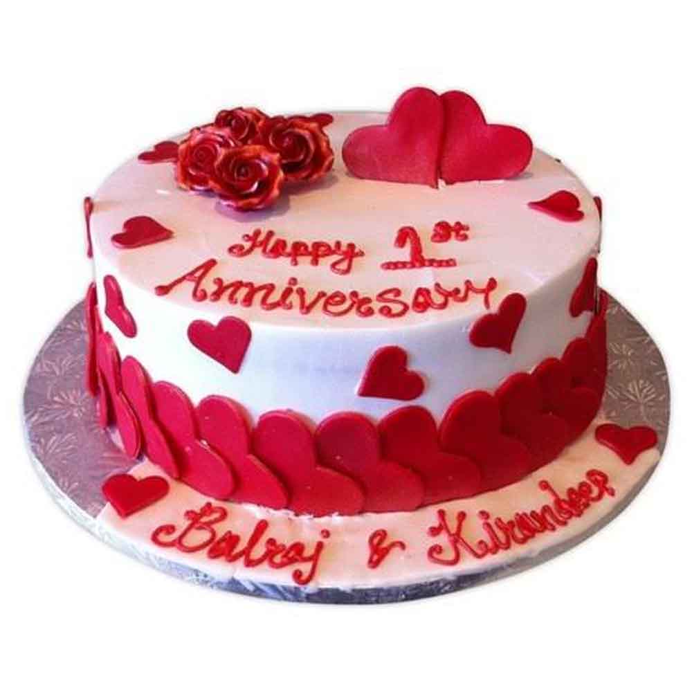 1st Anniversary Cake|Love Cake | Couple cake| Engagement cake ...