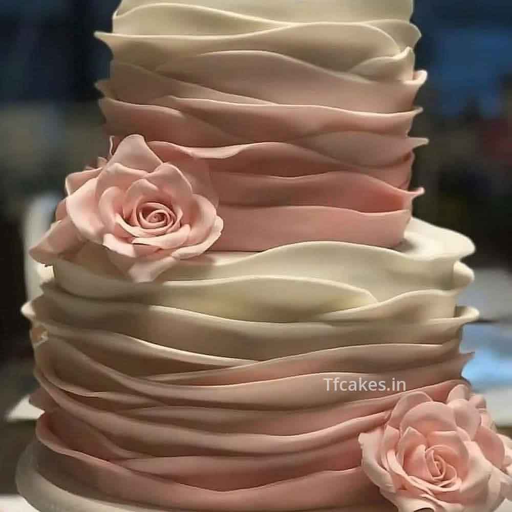 Simple 3 tier Round Wedding Cake - Karen's Cakes