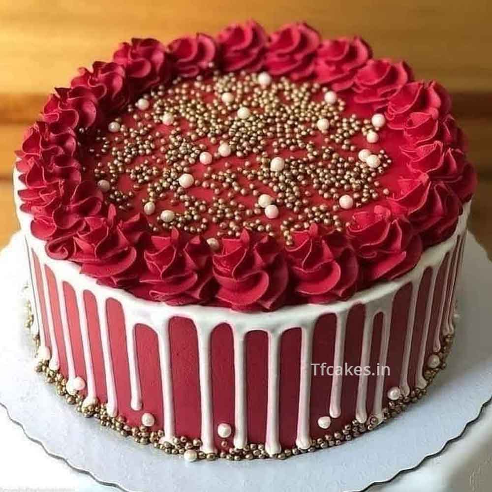 Golden Rose Flower Cake - Opulence Bakery