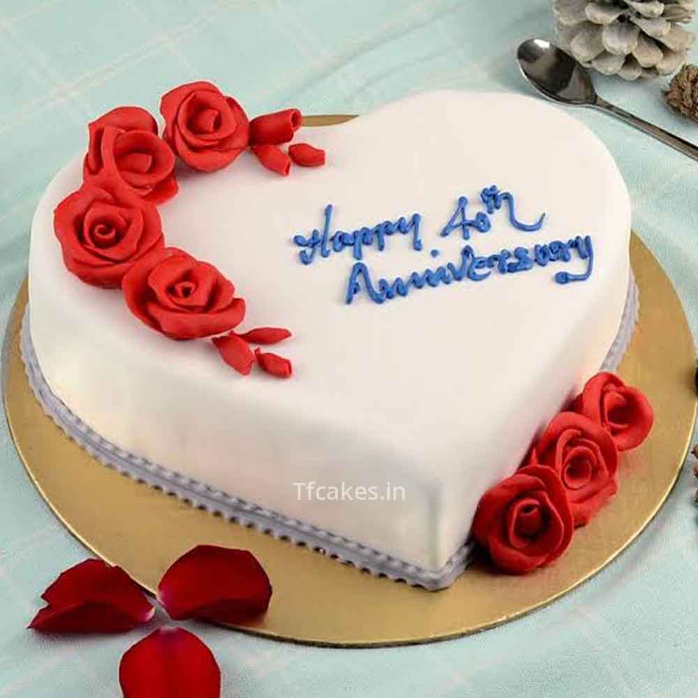 Heart Shape Anniversary Cake|Engagement cake| Couple cake ...