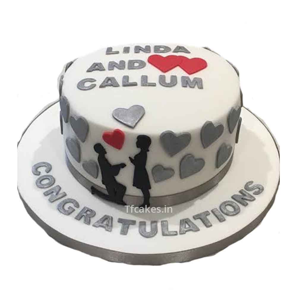 Order Embedded Together Anniversary Cake Online, Price Rs.895 | FlowerAura