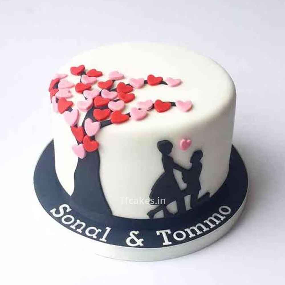 Happy Anniversary Cake With Couple Name Editor