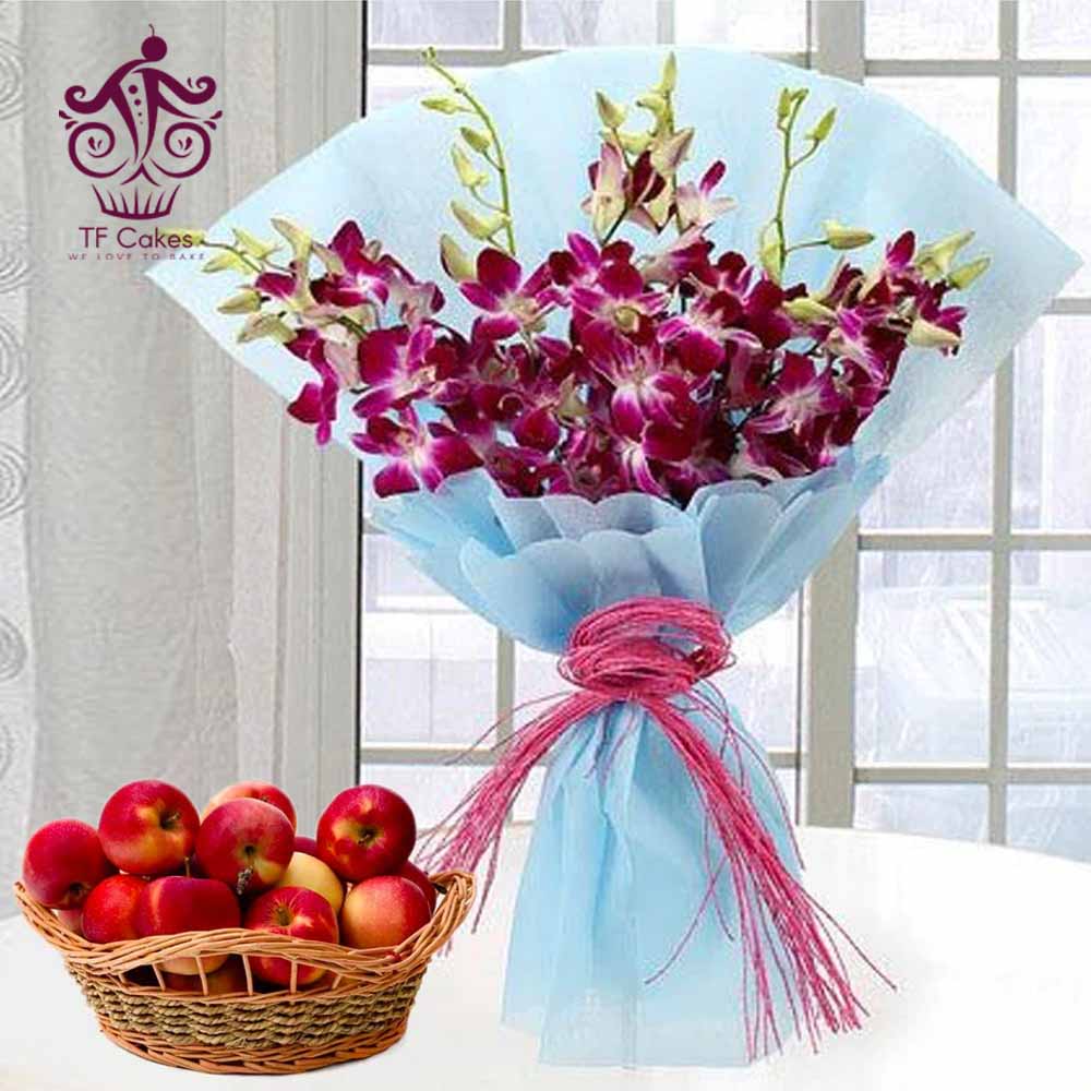 Orchids Bouquet and Apple