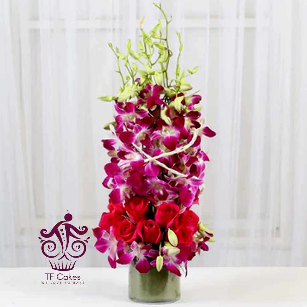 Gorgeous Glass Vase Orchids