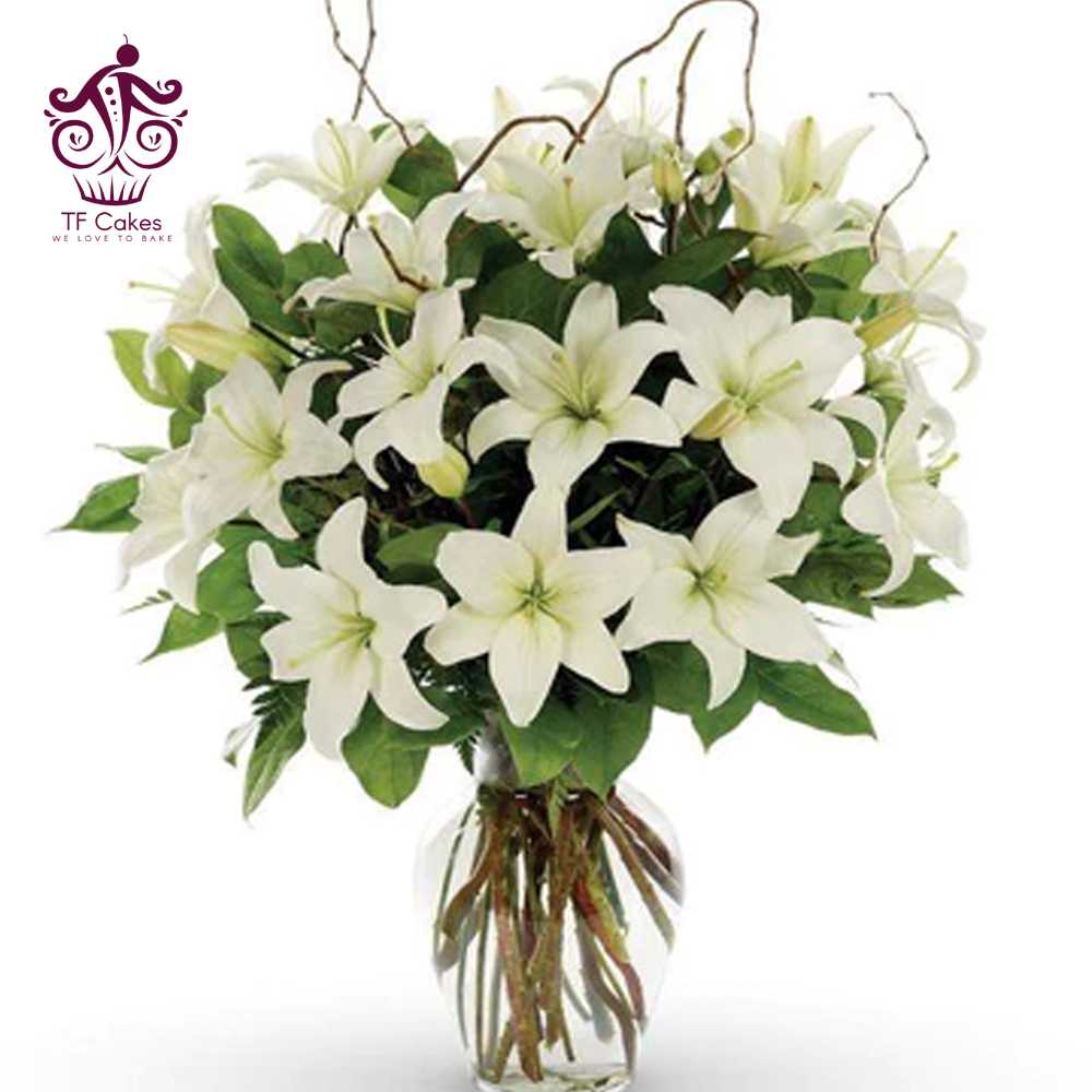 Pure white lilies