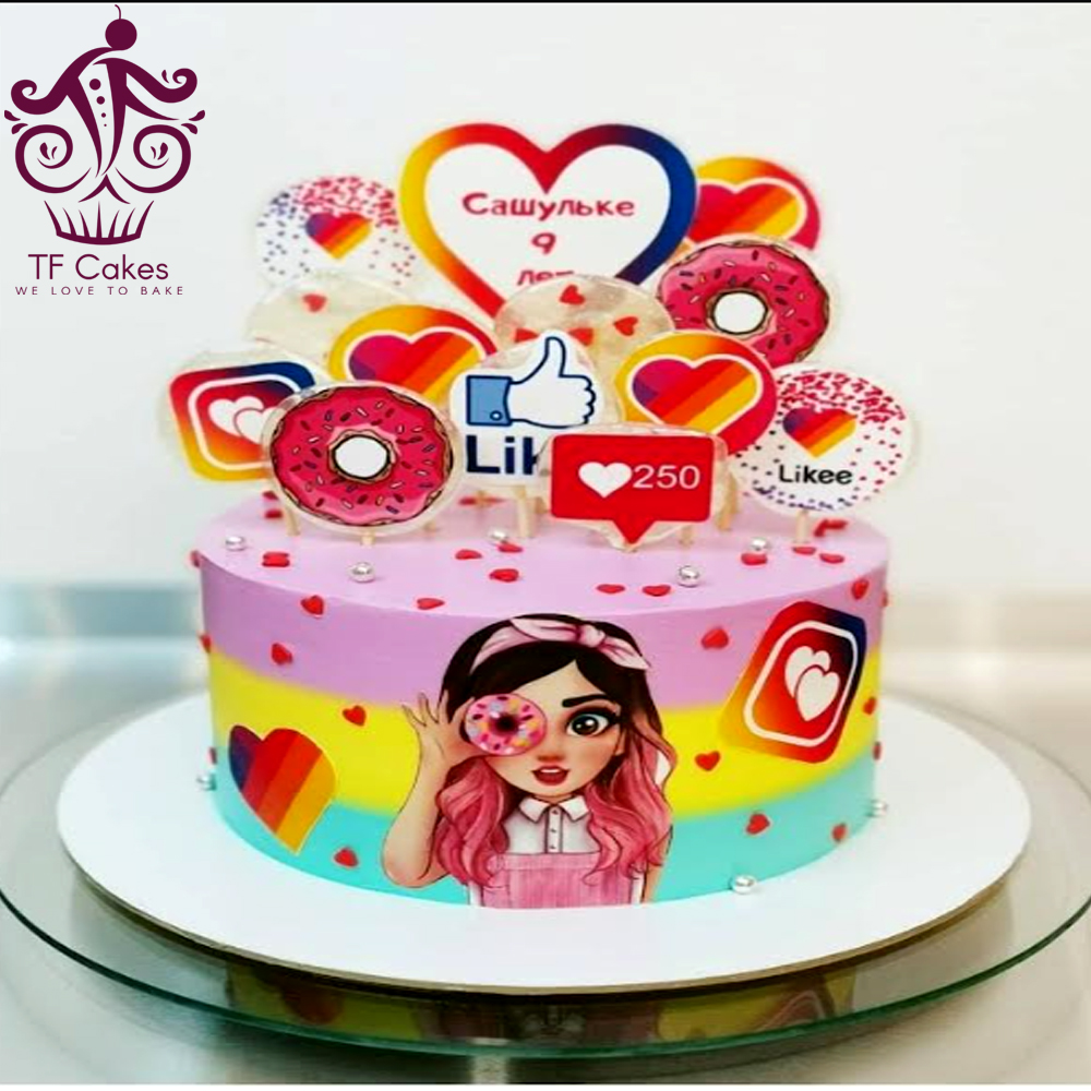 Doodle theme cake for Haya's 2nd birthday 🎂 | Instagram