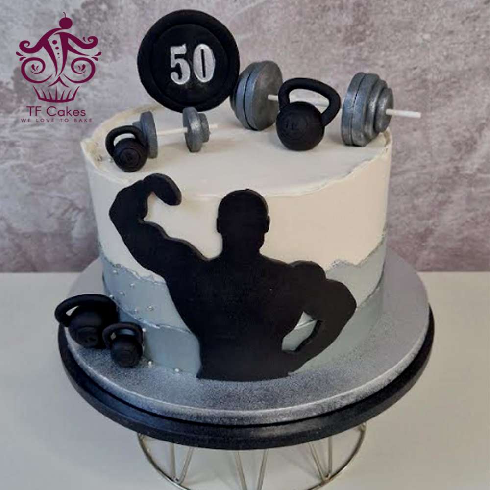 Buy Gym Workout Theme Designer Cake @ ₹1,799.00 Delivery in East Delhi,  Noida and Ghaziabad LallanTop Cake Shop