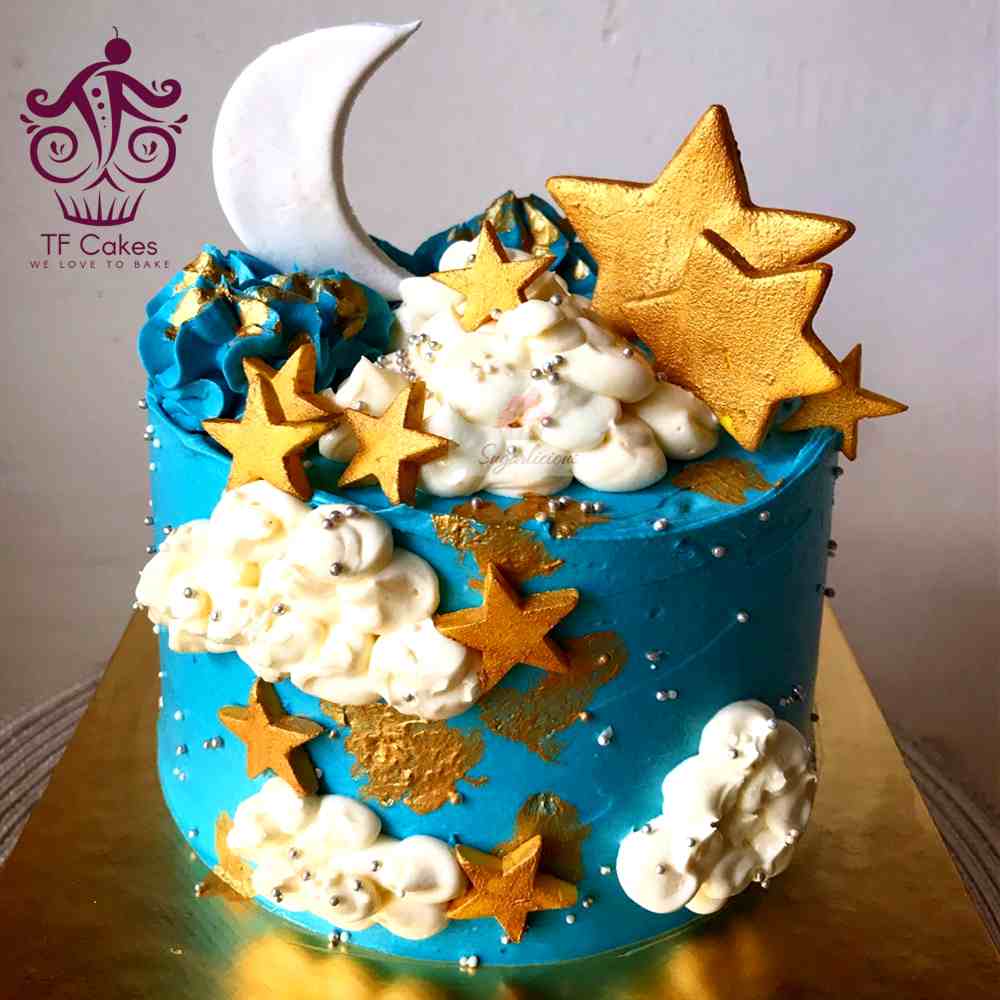 Celestial Blue Dreamscape Cake